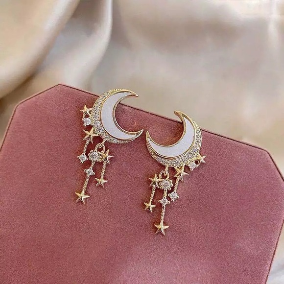 Star moon earrings - Picture 4 of 5